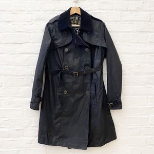 Barbour || Temperley Double Breasted Waxed Trench Belted Black UK 14 US 10